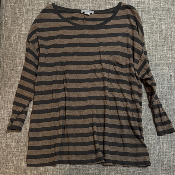 Vince Tops - Vince Pima cotton blend three-quarter length slub T-shirt